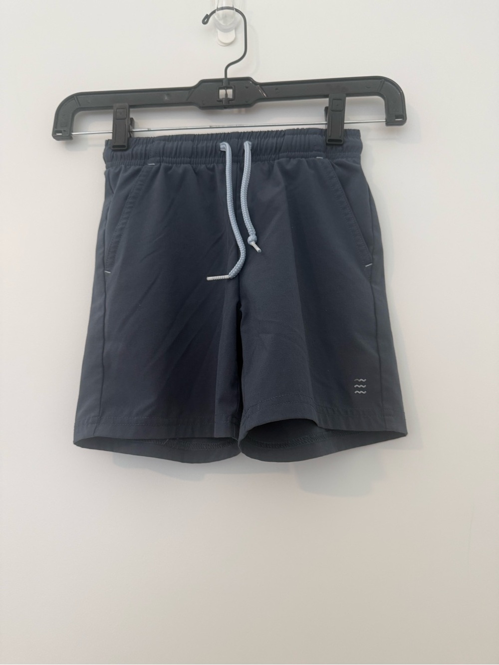 Free Fly Apparel Navy Kids Shorts with Light Blue Drawstring - Picture 1 of 4